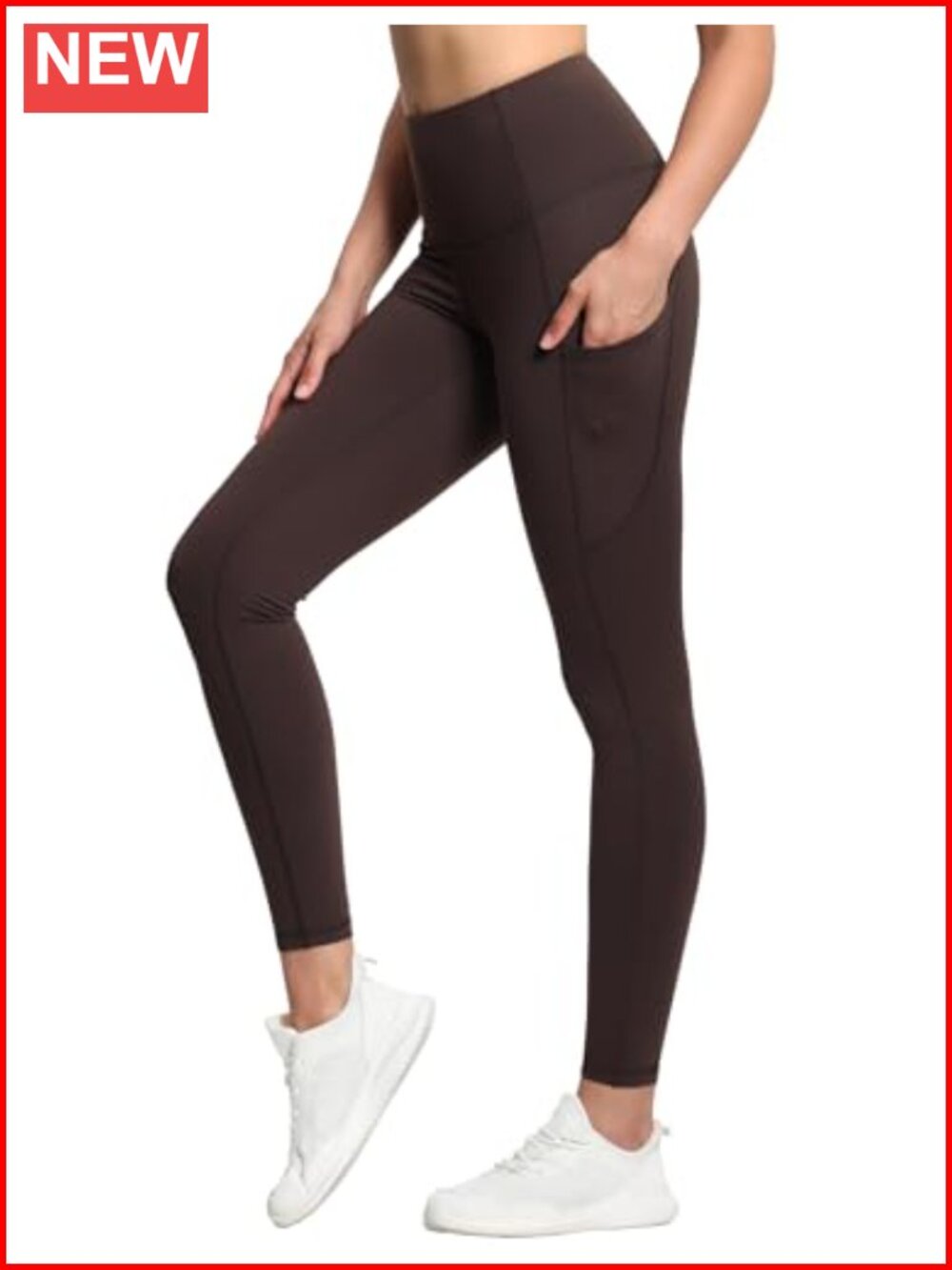 High Waist Yoga Pants with Pockets, Ultra-Stretch Workout Leggings, Tummy